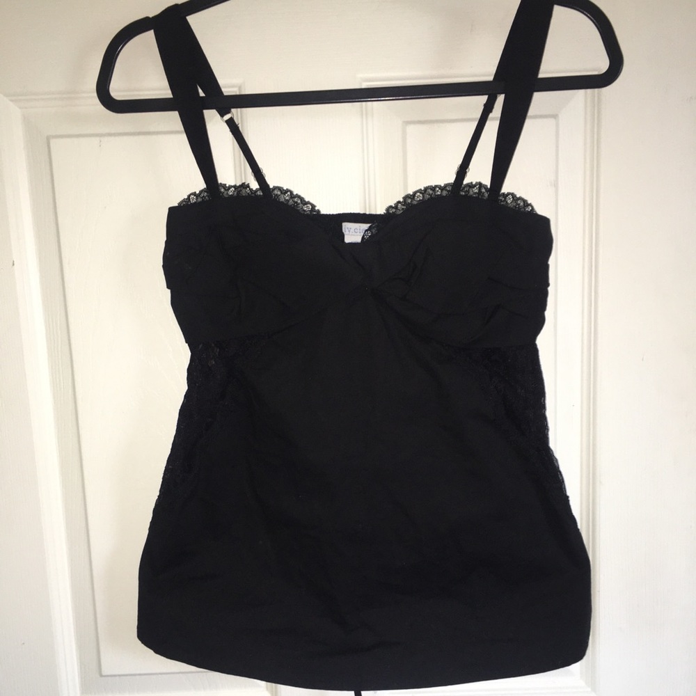 Black Top lace sides size small
